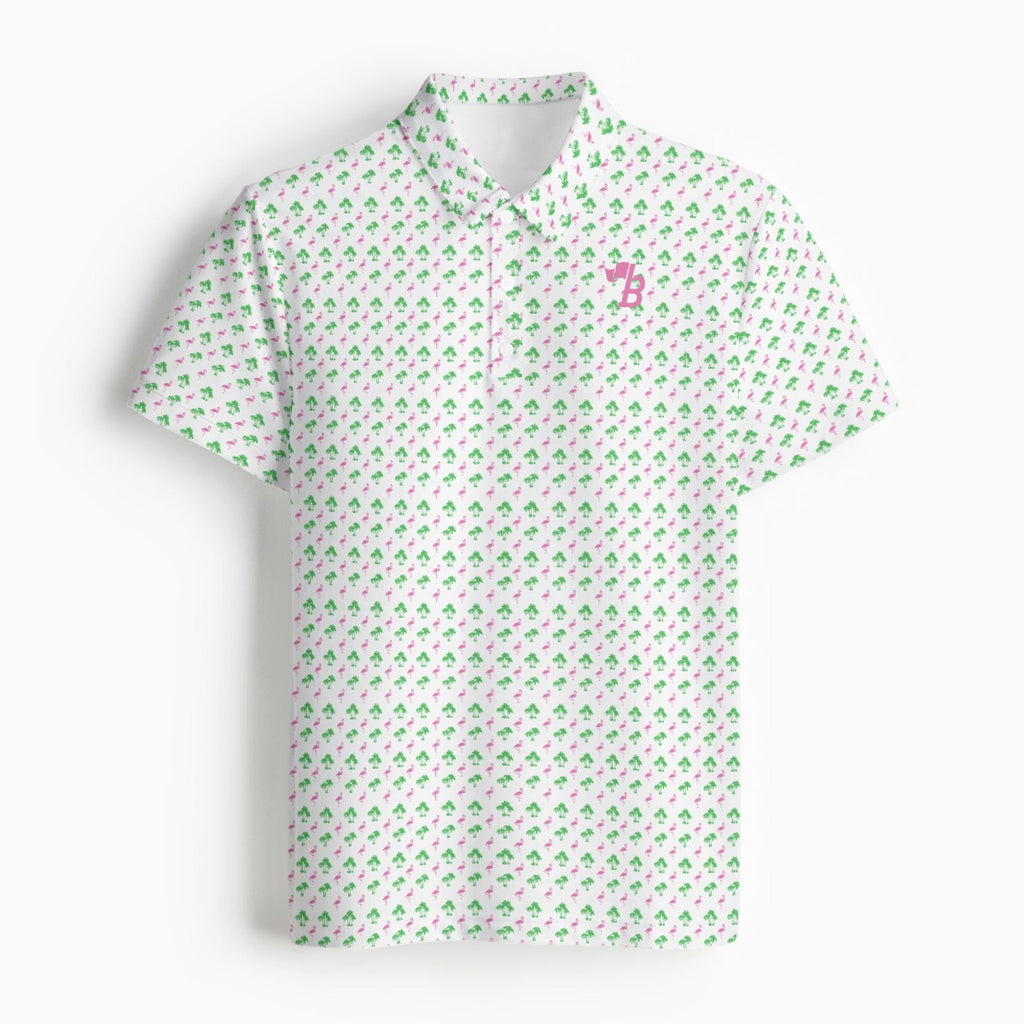 Flamingo Breeze Polo - White